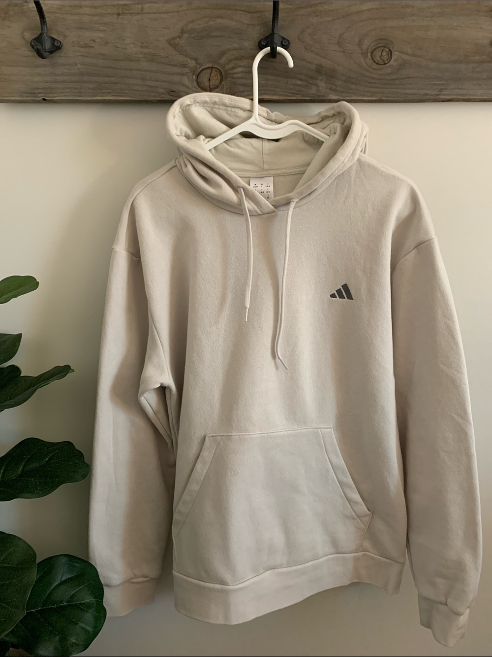 adidas Woman’s Cream Pullover Hoodie Sweatshirt